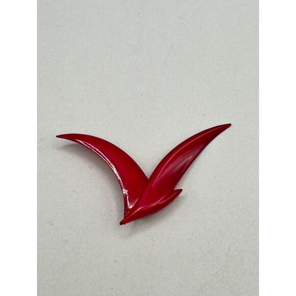 Red Lucite Seagull Brooch Made in Denmark Signed B+D Buch & Deichmann MCM Brooch - Picture 2 of 5